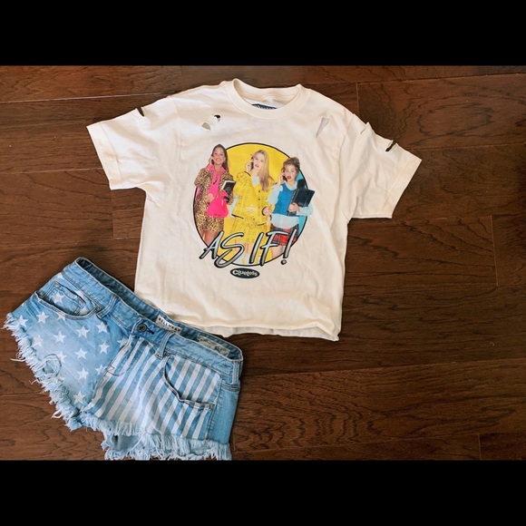 Clueless Tops - Clueless 90’s Distressed Small Crop Top
